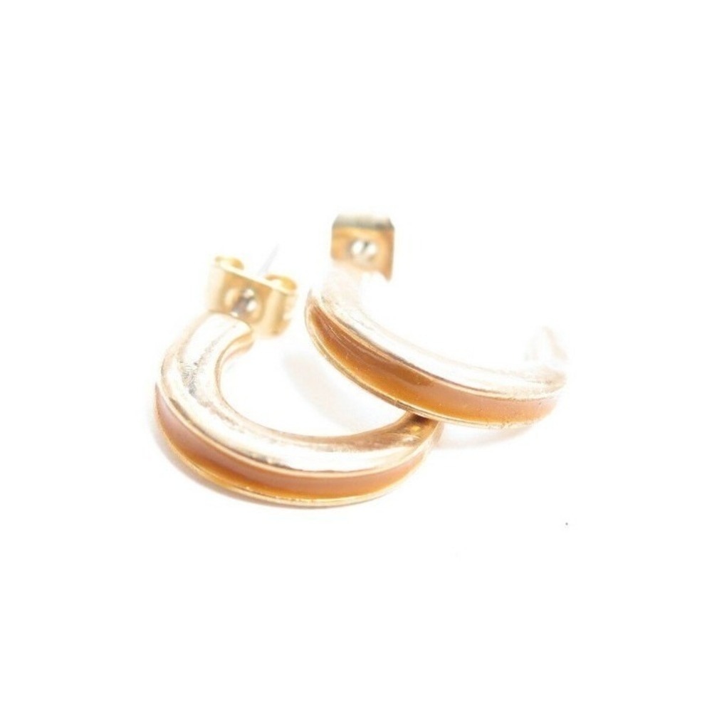 Butterscotch Enamel Small Hoop Earrings‎